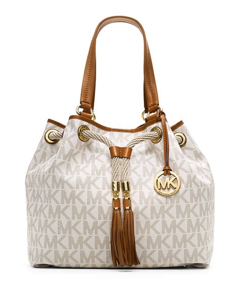 michael kors tan coloured bags|Michael Kors beige bag.